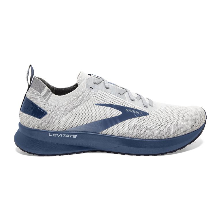 Brooks Levitate 4 Men's Road Running Shoes - Grey/Oyster/Blue (64038-WKTD)